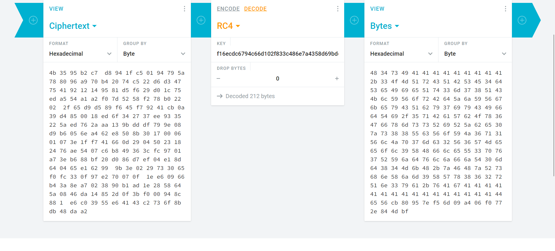 Decrypted bytes
