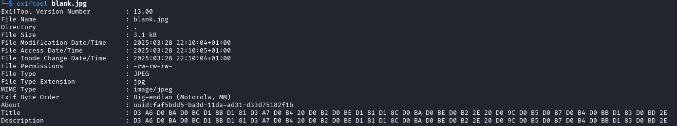 on thin ice exiftool